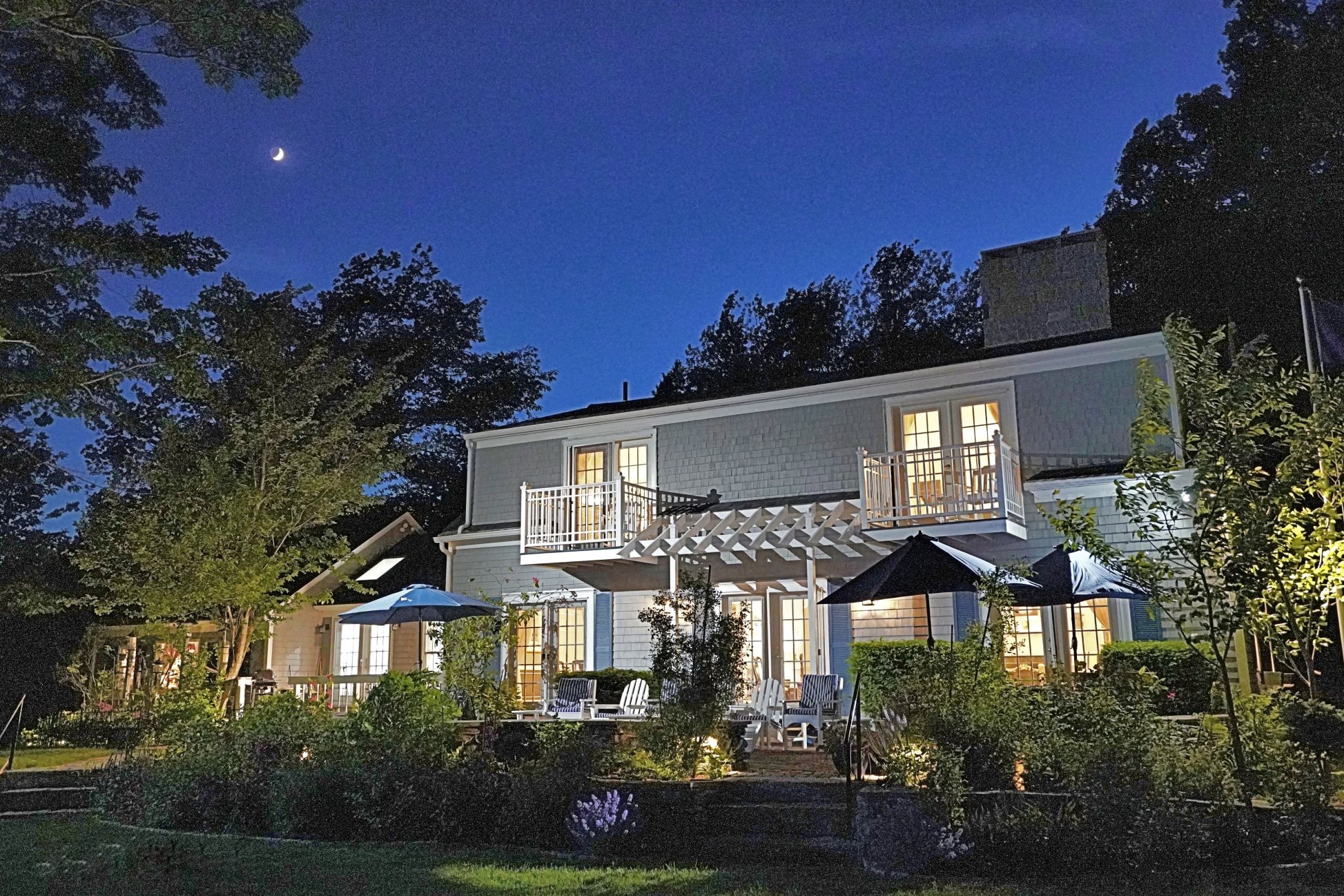 Oceanfront deck and view at Oceansedge Maine