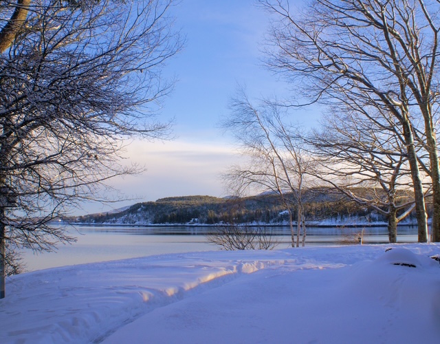 View of a gated entrance to Oceansedge in Bar Harbor, Maines